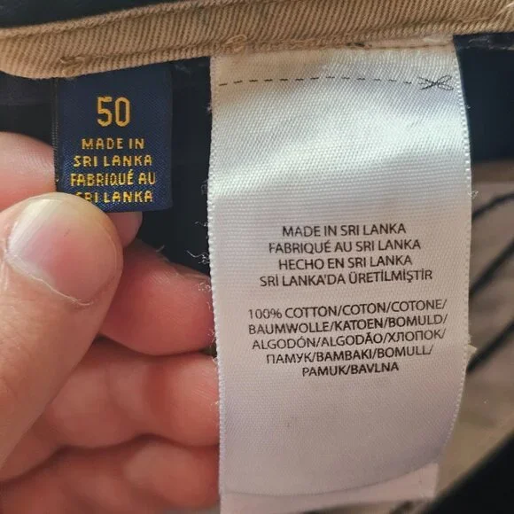 Lot of 2 Polo Ralph Cargo Shorts Mens 50 B Classic Chino Drawstring Cotton Read - Picture 11 of 16